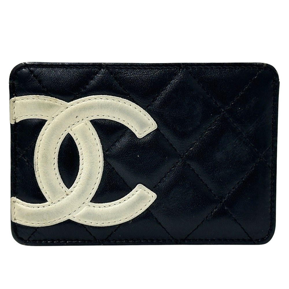 Chanel Cambon Line business card holder/card case for women, brand leather, b...